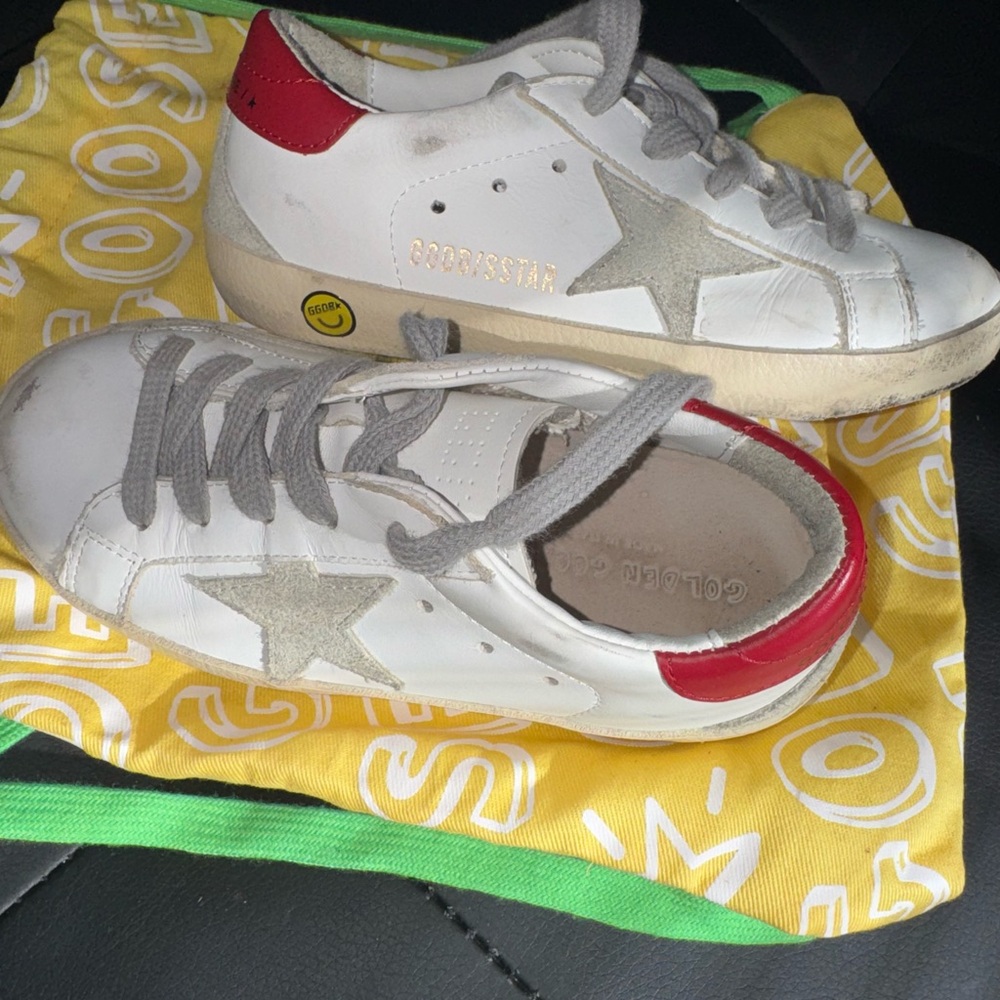Golden Goose Kids Sneakers in White, Red, and Gray